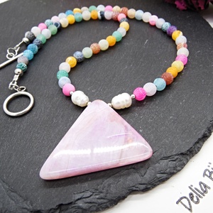 Colier handmade - agate frozen si perle cultura (cod1246) - bijuterii - coliere - coliere statement - Artynos.ro