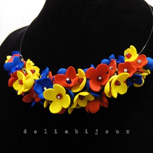 Colier handmade statement - Tricolor (cod1262) - bijuterii - coliere - coliere statement - Artynos.ro