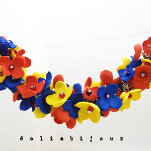 Colier handmade statement - Tricolor (cod1262) - bijuterii - coliere - coliere statement - Artynos.ro