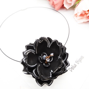 Colier handmade statement unicat -floral- foamiran (cod1256), Bijuterii, Coliere, Coliere statement, Confectionarea bijuteriilor, ARTYNOS