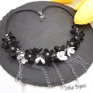 Colier handmade statement unicat -floral - foamiran (cod1203) - bijuterii - coliere - coliere statement - Artynos.ro