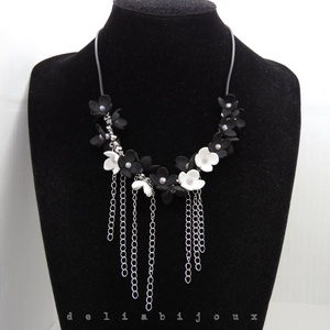Colier handmade statement unicat -floral - foamiran (cod1203) - bijuterii - coliere - coliere statement - Artynos.ro
