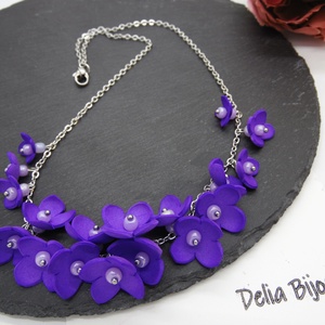 Colier handmade statement unicat -floral - foamiran (cod1184) - bijuterii - coliere - coliere statement - Artynos.ro