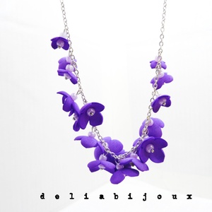 Colier handmade statement unicat -floral - foamiran (cod1184) - bijuterii - coliere - coliere statement - Artynos.ro