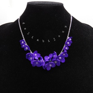 Colier handmade statement unicat -floral - foamiran (cod1184) - bijuterii - coliere - coliere statement - Artynos.ro