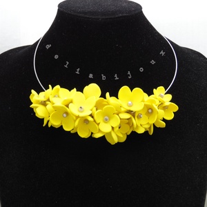 Colier handmade statement unicat -floral - foamiran (cod1174), Bijuterii, Coliere, Coliere statement, Confectionarea bijuteriilor, ARTYNOS