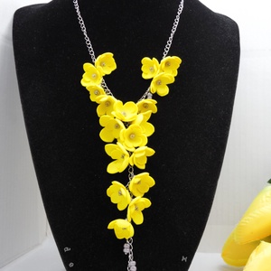 Colier handmade statement unicat -floral - foamiran (cod1172) - bijuterii - coliere - coliere statement - Artynos.ro