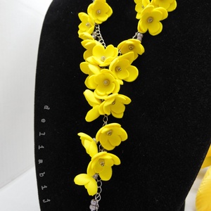 Colier handmade statement unicat -floral - foamiran (cod1172) - bijuterii - coliere - coliere statement - Artynos.ro