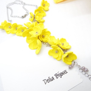 Colier handmade statement unicat -floral - foamiran (cod1172) - bijuterii - coliere - coliere statement - Artynos.ro