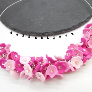Colier handmade statement -floral - foamiran (cod1048) - Artynos.ro