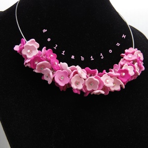 Colier handmade statement -floral - foamiran (cod1048) - bijuterii - coliere - coliere statement - Artynos.ro