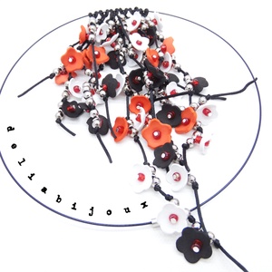 Colier handmade statement unicat -floral - foamiran (cod1004) - bijuterii - coliere - coliere statement - Artynos.ro