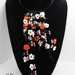 Colier handmade statement unicat -floral - foamiran (cod1004) - bijuterii - coliere - coliere statement - Artynos.ro