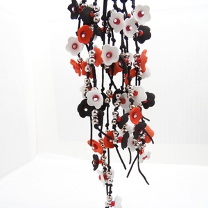 Colier handmade statement unicat -floral - foamiran (cod1004) - bijuterii - coliere - coliere statement - Artynos.ro