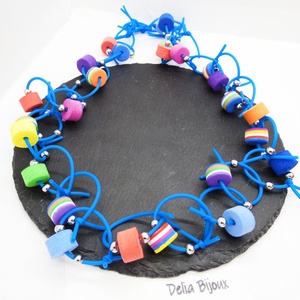 Colier statement unicat multicolor din silicon si foamiran (cod1277) - Artynos.ro