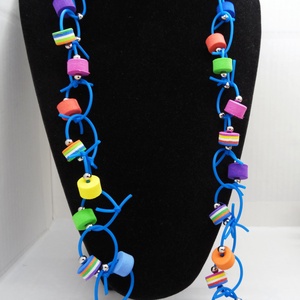 Colier statement unicat multicolor din silicon si foamiran (cod1277) - bijuterii - coliere - coliere statement - Artynos.ro