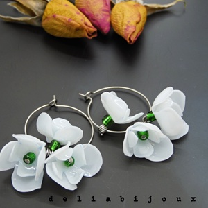 Cercei statement handmade unicat - PET-uri (plastic) reciclate - flori (cod1148), Bijuterii, Cercei, Cercei cerc, Confectionarea bijuteriilor, Produse fabricate din materiale reciclate, ARTYNOS