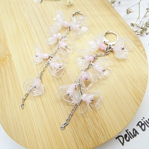 Cercei handmade unicat Flori delicate din plastic reciclat și inox (cod1294) - bijuterii - cercei - cercei cerc - Artynos.ro