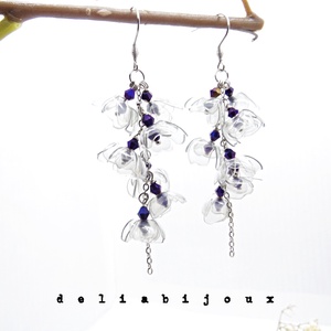 Cercei handmade unicat Flori delicate din plastic reciclat și inox (cod1302) - bijuterii - cercei - cercei cerc - Artynos.ro