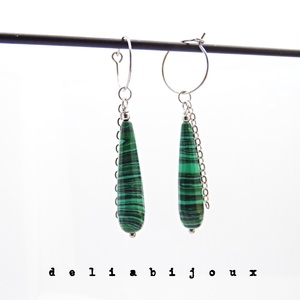Cercei handmade unicat - malachit (cod1283) - bijuterii - cercei - cercei cerc - Artynos.ro