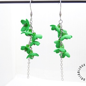 Cercei Handmade unicat cu flori (cod1182) - bijuterii - cercei - cercei candelabru - Artynos.ro