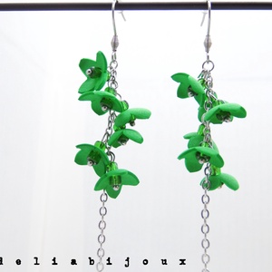 Cercei Handmade unicat cu flori (cod1182) - bijuterii - cercei - cercei candelabru - Artynos.ro
