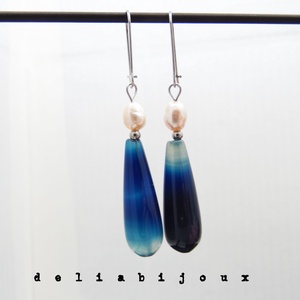 Cercei handmade unicat - agate si perle (cod1126 - bijuterii - cercei - cercei cerc - Artynos.ro