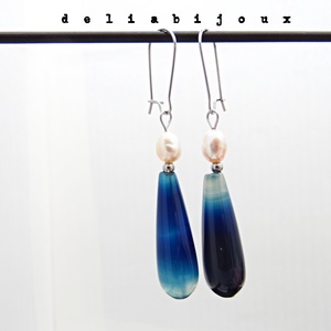 Cercei handmade unicat - agate si perle (cod1126 - bijuterii - cercei - cercei cerc - Artynos.ro
