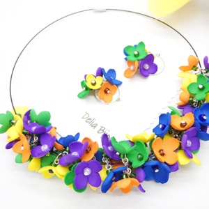 Set Bijuterii Handmade Flori de Poveste (cod1181) - bijuterii - seturi de bijuterii - Artynos.ro