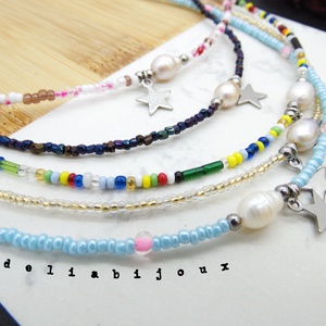 Coliere handmade - perle naturale de cultura si margele de nisip (cod1059) - bijuterii - coliere - coliere statement - Artynos.ro