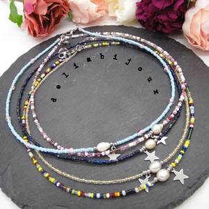 Coliere handmade - perle naturale de cultura si margele de nisip (cod1059) - Artynos.ro
