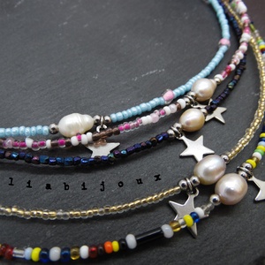 Coliere handmade - perle naturale de cultura si margele de nisip (cod1059) - bijuterii - coliere - coliere statement - Artynos.ro