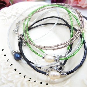 Coliere handmade - perle naturale de cultura si margele de nisip (cod1057), Bijuterii, Coliere, Coliere statement, Confectionarea bijuteriilor, ARTYNOS