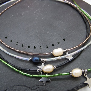 Coliere handmade - perle naturale de cultura si margele de nisip (cod1057) - bijuterii - coliere - coliere statement - Artynos.ro