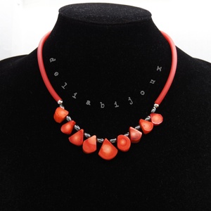 Colier handmade unicat - coral, hematit (cod1212) - bijuterii - coliere - coliere statement - Artynos.ro