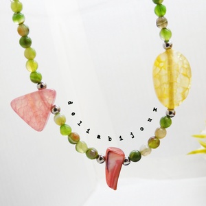 Colier handmade unicat - agate, sidef (cod1198) - bijuterii - coliere - coliere statement - Artynos.ro