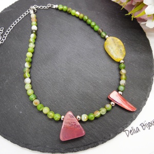 Colier handmade unicat - agate, sidef (cod1198), Bijuterii, Coliere, Coliere statement, Confectionarea bijuteriilor, ARTYNOS