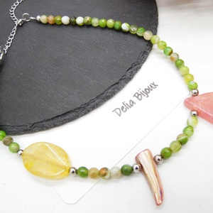 Colier handmade unicat - agate, sidef (cod1198) - bijuterii - coliere - coliere statement - Artynos.ro