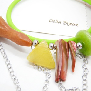 Colier handmade unicat - agate, sidef (cod1197) - bijuterii - coliere - coliere statement - Artynos.ro