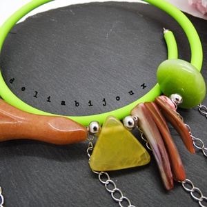 Colier handmade unicat - agate, sidef (cod1197) - bijuterii - coliere - coliere statement - Artynos.ro