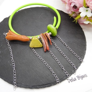 Colier handmade unicat - agate, sidef (cod1197) - bijuterii - coliere - coliere statement - Artynos.ro