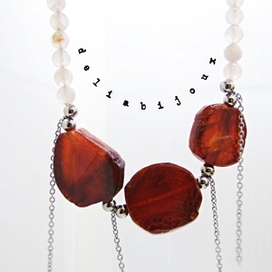Colier handmade unicat - agate si cuart (cod1186) - bijuterii - coliere - coliere statement - Artynos.ro