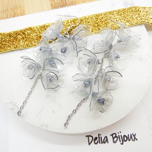 Cercei handmade unicat Flori delicate din plastic reciclat și inox (cod1306) - bijuterii - cercei - Artynos.ro