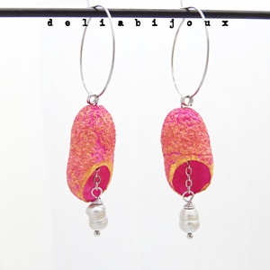 Cercei handmade din coconi de mătase cu perlă naturală (cod1308) -  - Artynos.ro Cercei handmade din coconi de mătase cu perlă naturală (cod1308) -  - Artynos.ro