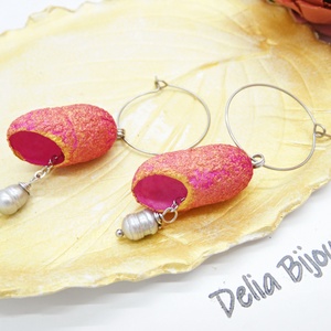 Cercei handmade din coconi de mătase cu perlă naturală (cod1308) -  - Artynos.ro Cercei handmade din coconi de mătase cu perlă naturală (cod1308) -  - Artynos.ro