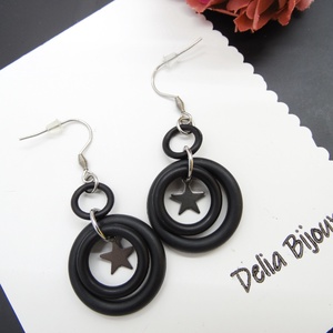 Cercei handmade statement - Stil Industrial - cauciuc (cod1176) - bijuterii - cercei - Artynos.ro