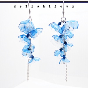 Cercei statement handmade unicat - PET-uri (plastic) reciclate - flori (cod1318) - Artynos.ro