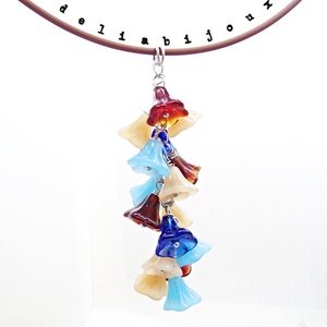 Ciorchine de flori colier la baza gâtului din silicon și margele sticlă (cod1333) - bijuterii - coliere - pandative - Artynos.ro