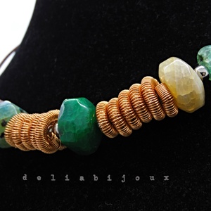 Colier Statement Handmade din Agate Multicolore (cod1345) - bijuterii - coliere - coliere din pietre semiprețioase - Artynos.ro