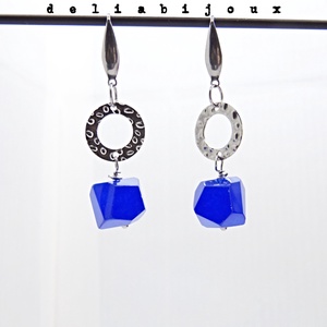 Cercei handmade cu pietre semipretioase - agate albastre (cod1351) - bijuterii - cercei - cercei din pietre semiprețioase - Artynos.ro